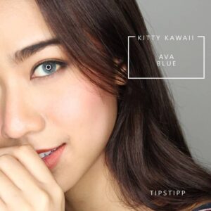 Kitty Kawaii Mini Ava Blue, Brown, and Gray Contact Lens