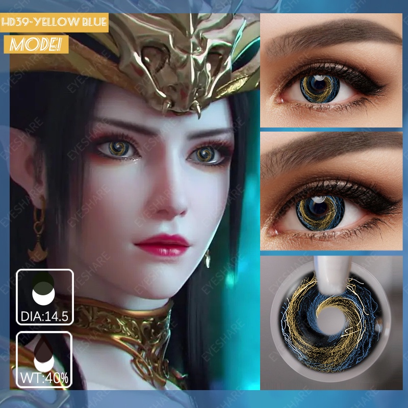 Eyeshare HD39 Yellow Blue Cosplay Crazy Contact Lens - Image 2