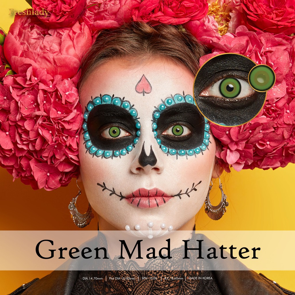 Fresh Lady Cosplay Mad Hatter Green Contact Lens