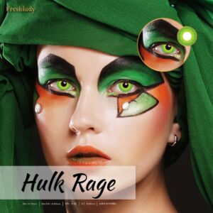 Fresh Lady Cosplay Hulk Rage Contact Lens