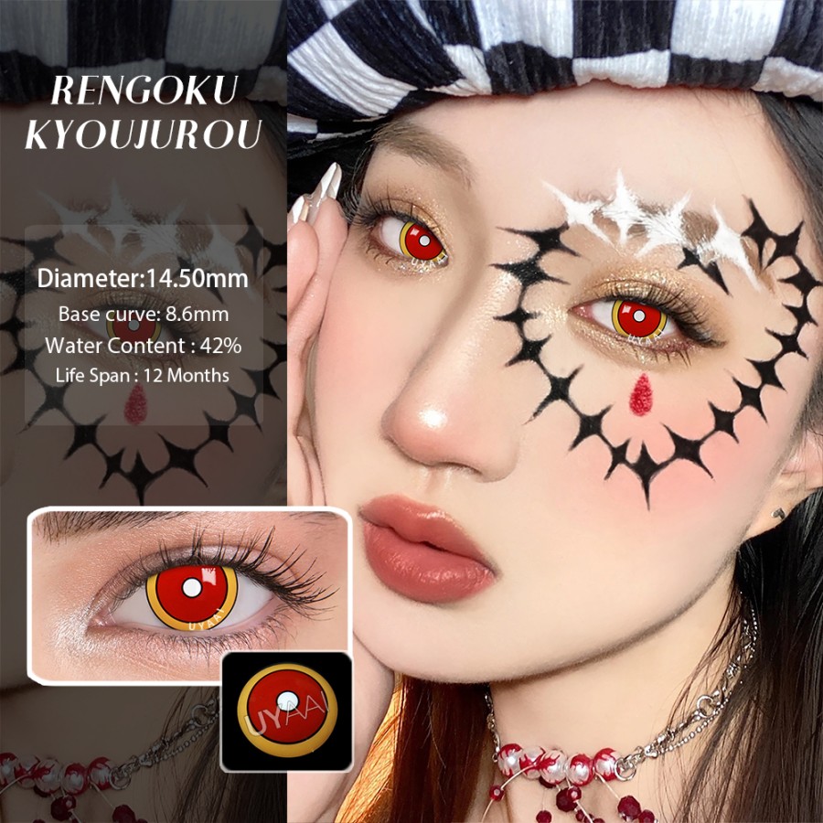Rengoku Kyojuro Cosplay Red Yellow Contact Lens