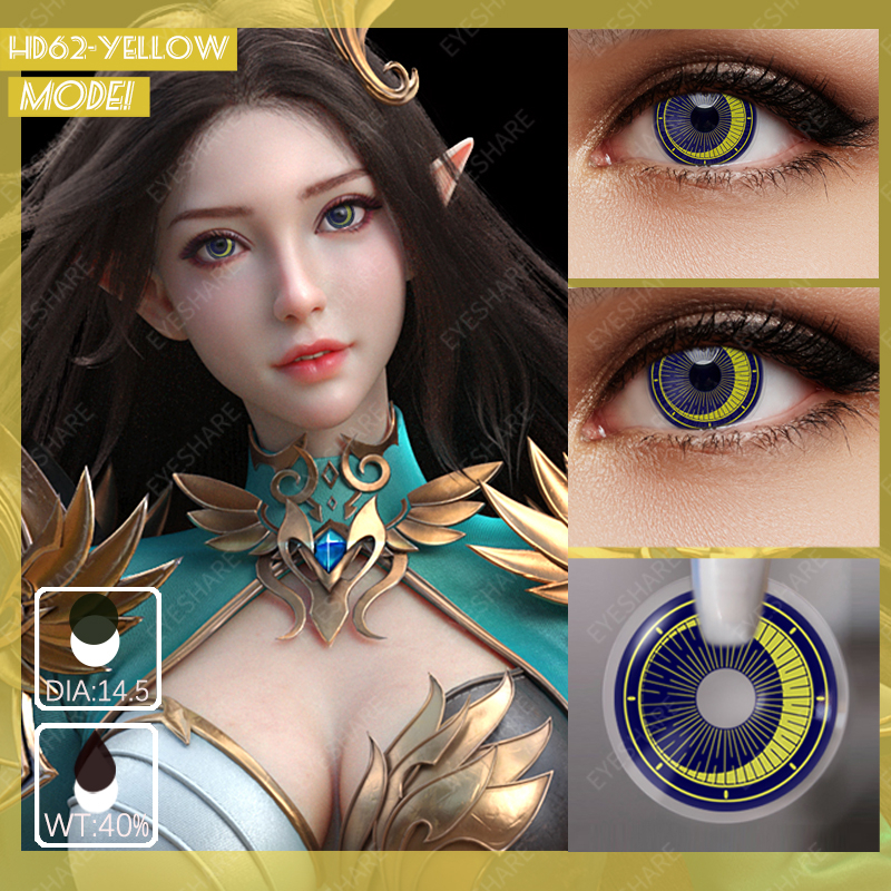 Eyeshare HD62 Yellow Cosplay Crazy Contact Lens